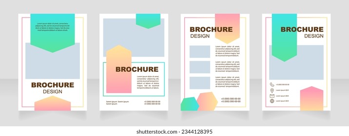 Pharmaceutical service blank brochure layout design. Vertical poster template set with copy space for text. Premade reports collection. Editable flyer 4 paper pages. Myriad Pro, Arial fonts used