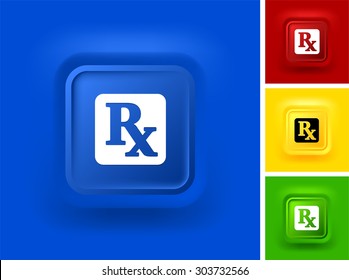 Pharmaceutical Sign on Blue Bevel Square Button