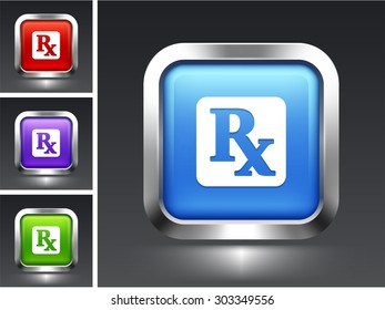 Pharmaceutical Sign on Blue Square Button