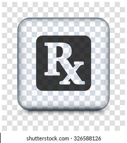 Pharmaceutical Sign on Transparent Square Button