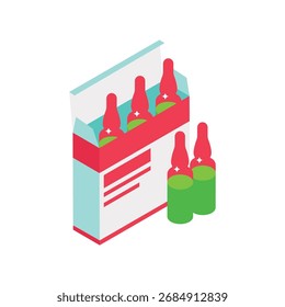 Frascos farmacéuticos Ilustración vectorial isométrica 