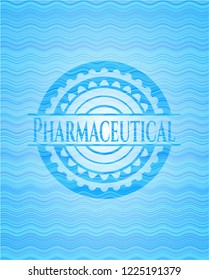 Pharmaceutical water wave representation emblem.