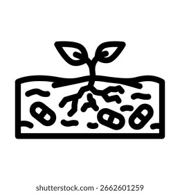 Productos farmacéuticos con fugas Vector de icono de línea de suelo. Productos farmacéuticos con fugas Signo de suelo. Contorno aislado Ilustración negra