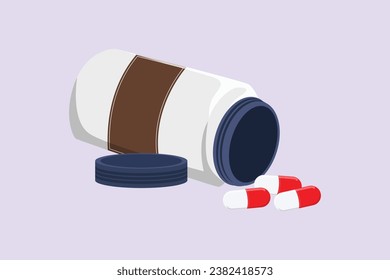 Pharmaceuticals and medication. Medical concept. Colored flat vector illustration isolated.