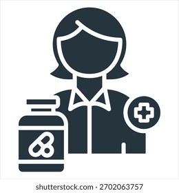 Apotheker Pflege Glyphe Symbol Vektorgrafik