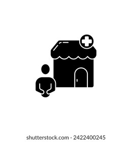 Leitbild des Apothekers. Einfache Elementgrafik. Konzept des Apothekers umrissen Symbol Design.