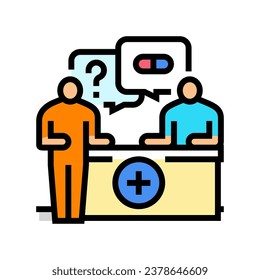 pharmacist consultation color icon vector. pharmacist consultation sign. isolated symbol illustration