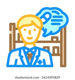 pharmacist consultation color icon vector. pharmacist consultation sign. isolated symbol illustration