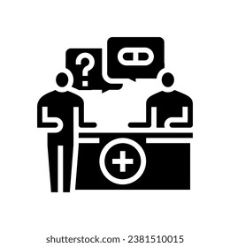 pharmacist consultation glyph icon vector. pharmacist consultation sign. isolated symbol illustration