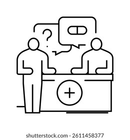 pharmacist consultation line icon vector. pharmacist consultation sign. isolated contour symbol black illustration