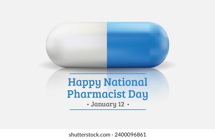 Pharmacist day is observed every year on January 12, The day focuses on the importance of pharmacists, and it honors how much they impact our health and well-being. Vector illustration