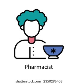 Pharmacist Filled Outline Icon Design illustration. Pharmacy Symbol on White background EPS 10 File
