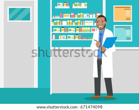 pharmacist flat illustration character