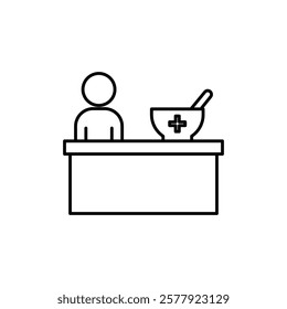 Pharmacist icon Flat illustration sign