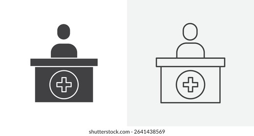 Pharmacist icon Line graphics illustration