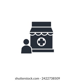 Icono farmacéutico. vector.Curso editable.Signo de estilo lineal para uso de diseño web,logotipo.Ilustración de símbolo.