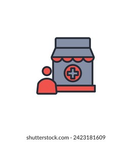 Pharmacist icon. vector.Editable stroke.linear style sign for use web design,logo.Symbol illustration.