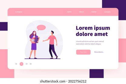Pharmacist in mask carrying pills to patient. Doctor, prescription, tablet flat vector illustration. Medications and healthcare concept for banner, website design or landing web page