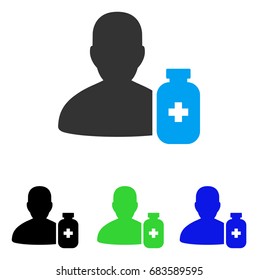 Pharmacist Medicine vector icon. Style is flat graphic pharmacist medicine symbol using some color variants.