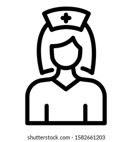 Pharmacist nurse icon. Outline pharmacist nurse vector icon for web design isolated on white background