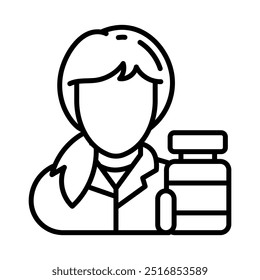 Pharmacist Outline Icon, Vector illustration