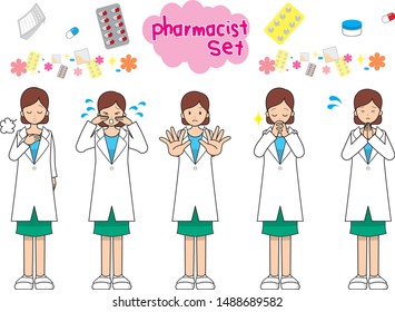 Pharmacist pose variation 5 body set
