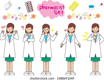 Pharmacist pose variation 5 body set