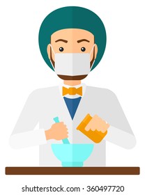 Farmacéutico preparando medicamentos.