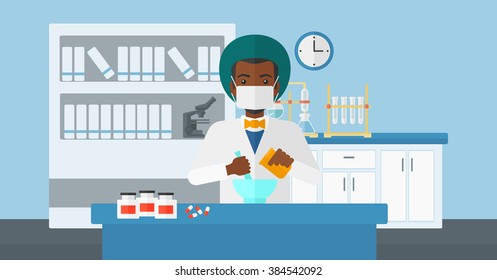 Pharmacist preparing medicine.
