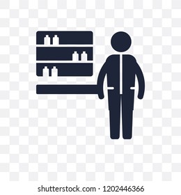 Pharmacist transparent icon. Pharmacist symbol design from Professions collection. Simple element vector illustration on transparent background.
