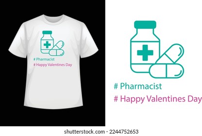 Pharmacist Valentine's Day T-shirt Designs Template