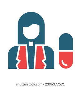 Pharmacist Vector Glyph Two Color Icons For Personal And Commercial Use.
