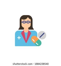pharmacist vector icon illustration. character design. job icon. isolated on white background
