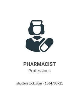 Pharmacist vector icon on white background. Flat vector pharmacist icon symbol sign from modern professions collection for mobile concept and web apps design.