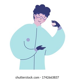 Pharmacist, Vector illustration flat design. Chemical development of drugs business vector illustration.