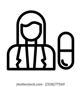 Pharmacist Vector Thick Line Icon For Personal And Commercial Use.

