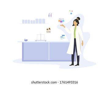 los farmacéuticos están explicando la forma farmacéutica