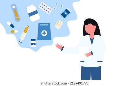 Pharmacists in a pharmacy stand to dispense medicines for patients.