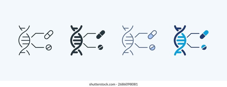 Farmacogenómica Icono de estilo múltiple Colección