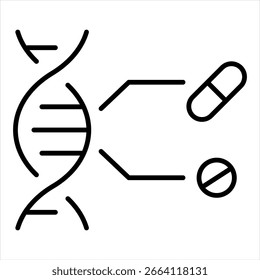 Vektorgrafik des Gliederungssymbols der Pharmakogenomik