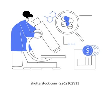 Pharmacological business abstract concept vector illustration. Pharmacological industry, pharmaceutical business, medicine research and production, pharmacy network, corporation abstract metaphor.