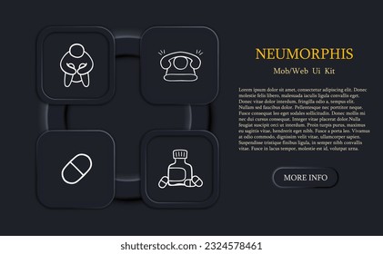 Pharmacological Treatment of Mental Disorders Icon. Pills, antidepressants, antipsychotics, mental illness. Neomorphism style. Vector line icon