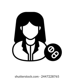 Icono del Doctor Farmacólogo en Vector. Logotipo
