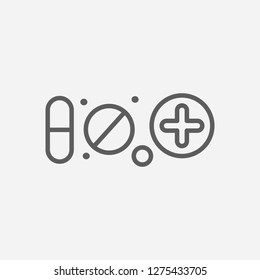 Pharmacology icon line symbol. Isolated vector illustration of  icon sign concept for your web site mobile app logo UI design.