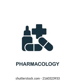 Pharmacology icon. Monochrome simple Science icon for templates, web design and infographics