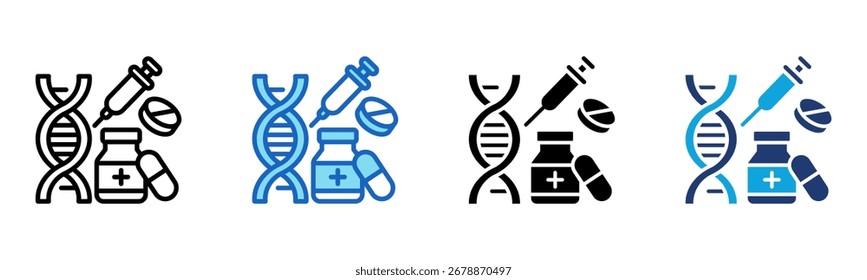 Ícone farmacológico Ilustração de vetor de múltiplos estilos