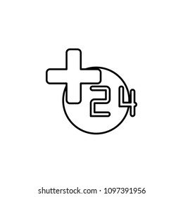 pharmacy 24 hours line icon. Element of simple medicine icon for mobile concept and web apps. Thin line pharmacy 24 hours icon can be used for web and mobile