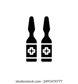 Ilustración vectorial de icono de ampolla de farmacia llena