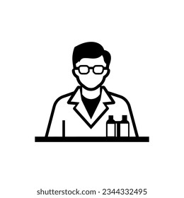 Pharmacy assistant icon on white background