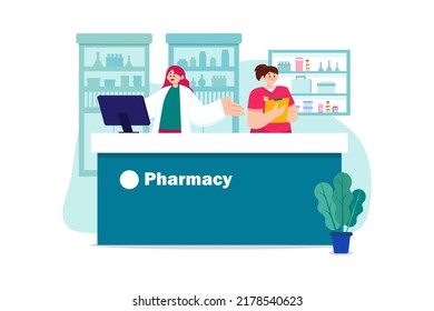 Pharmacy Assistant Illustration concept on white background